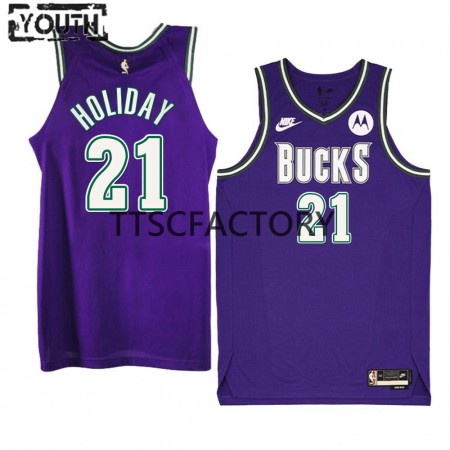 Dres Milwaukee Bucks Jrue Holiday 21 Nike 2022-23 Classic Edition Ljubičasta Swingman - Dječji